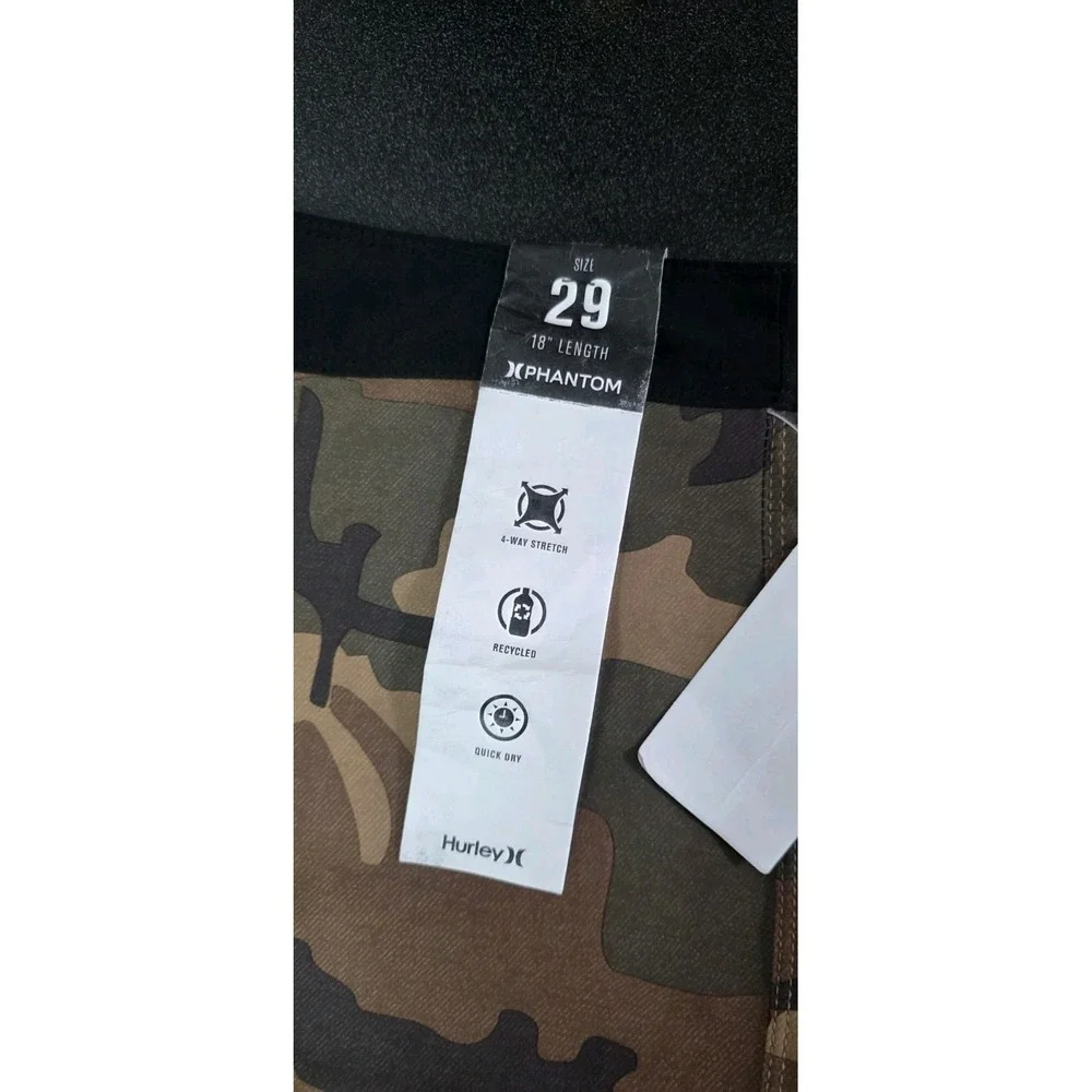 New Hurley Phantom Eco Weekender Cargo‎ 29 Boardshort Olive Camo Surf Swim Beach